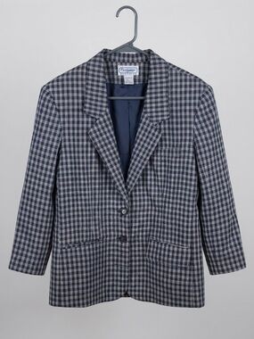 Checked Navy Blazer Jacket by Winward